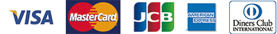 ご利用可能なクレジット Visa Mastercard JCB AmericanExpress DinersClub
