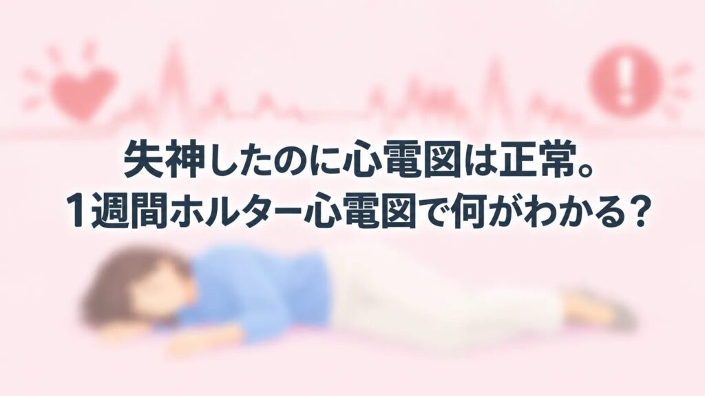 失神したのに心電図は正常。1週間ホルター心電図で何がわかる？